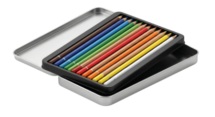 Colorful Pencils in Tin Box Set - Art Supplies for Drawing and Creativity