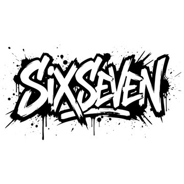 Six Seven Sticker Styled Illustration, 67 Illustration.