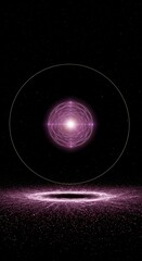 Theoretical dimensional wave blank, an abstract zero-point energy field showing complex cosmic geometry and potential energy flow, science, background, energy