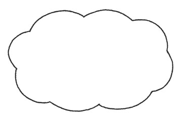 手描き風の雲型のフレーム （横長・内側が白背景）