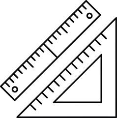 Fototapeta premium ruler line art vector illustration on transparent background