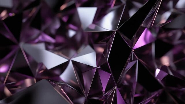 geometric spike shape glossy purple black modern creative polygon abstract background	
