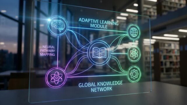 Connected Education Network Showing Digital Learning Modules and Analytics