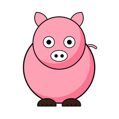Cartoon Piggy Vector Image  
