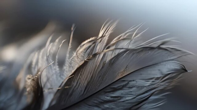 Elegant feather macro, soft texture and light