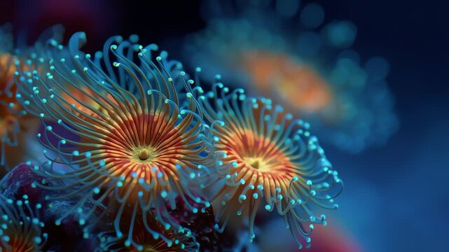 Zoanthid Coral Polyps Vibrant Underwater Macro