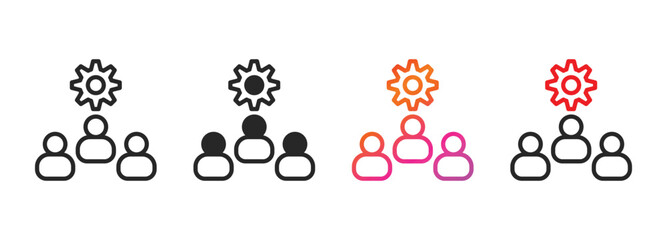 Fototapeta premium teamwork icon collection with multiple styles