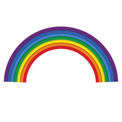 Fototapeta premium Rainbow LGBTQ pride. rainbow with shadow on white background. spring weather. half circle colorful rainbow. vector illustration