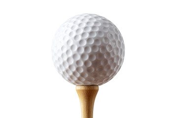 Golf ball on tee isolated on transparent background