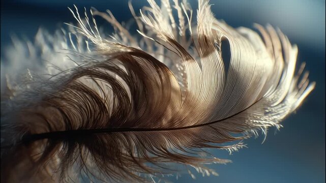 Delicate feather close-up: Light, airy texture and intricate details