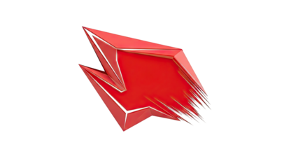 Red Abstract Arrow Shape with Motion Lines