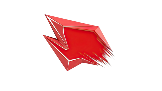 Red Abstract Arrow Shape with Motion Lines - Powered by Adobe