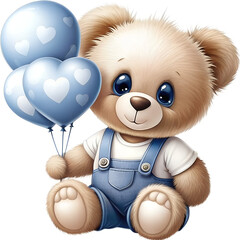 teddy bear with heart balloon