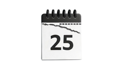 Torn Calendar Page Showing the 25th