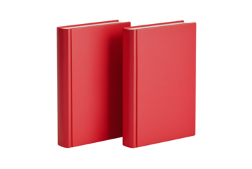 Two red books isolated on transparent background