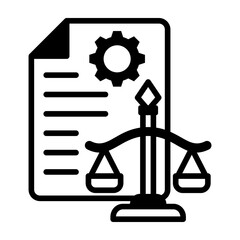 Legal System Icon Mixed Style Vector Illustration
