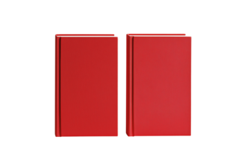Two red books isolated on transparent background