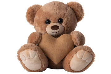 Fototapeta premium Cute brown teddy bear sitting on a white background