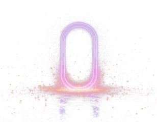 Circular neon portal glowing futuristic gateway PNG