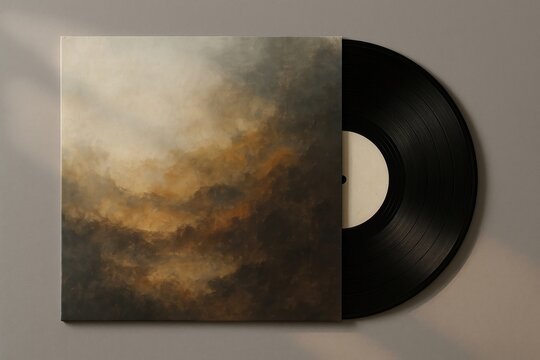 Vintage vinyl with abstract cover