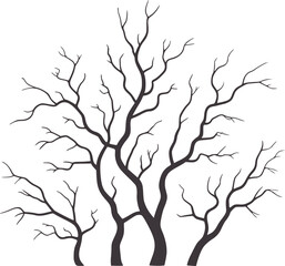 Minimalist black and bare tree branches