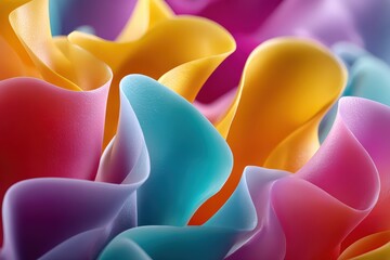 Obraz premium Vibrant Abstract 3D Wavy Colorful Flowing Shapes Background
