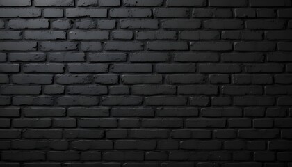 Black Painted Brick Wall Texture Background or Wallpaper with Urban Industrial Look