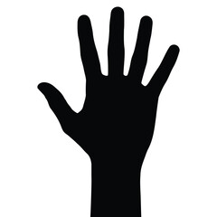 Obraz premium Simple silhouette vector illustration of a human hand in clean minimal style