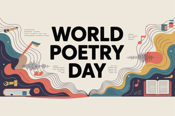 World Poetry Day Open Book Literature Creative Writing Illustration