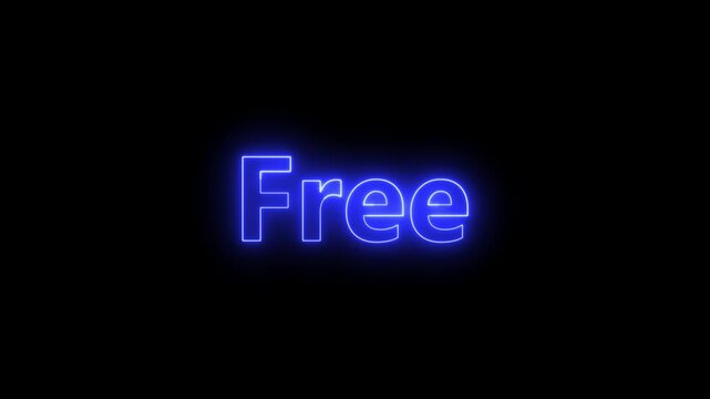 Glowing neon text animation Free on a transparent background. 
