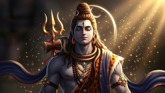 Shiva with cinematic background, made by Ai