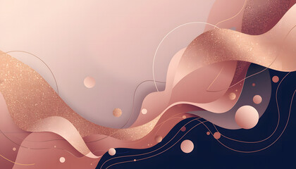 Abstract blush waves with orbs