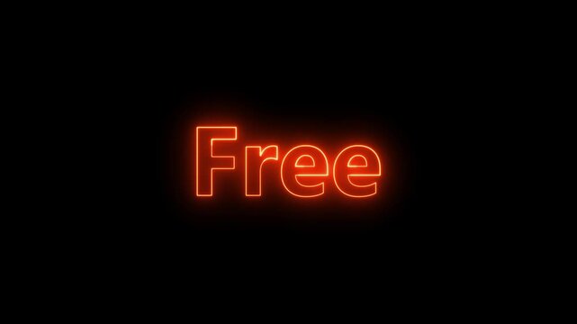 Glowing neon text animation Free on a transparent background. 