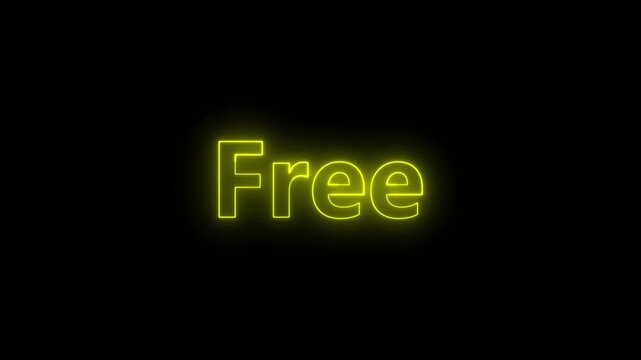 Glowing neon text animation Free on a transparent background. 