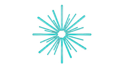 Teal Starburst Radiating Design on White Background
