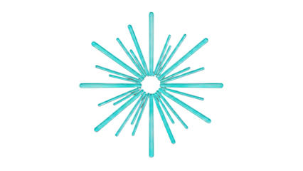 Teal Starburst Radiating Design on White Background