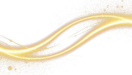 Glowing golden dust stripes luminous abstract lines PNG