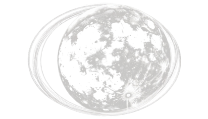 White glow moon contours transparent background PNG
