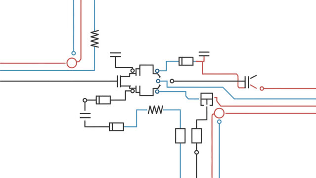 Detailed diagram of an Elektron electronic circuit with various components and wires on a clean white background.