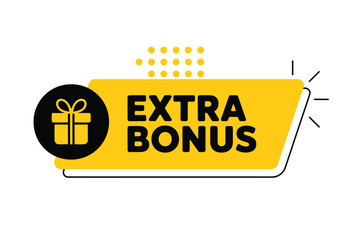 extra bonus gift icon with yellow and black design elements