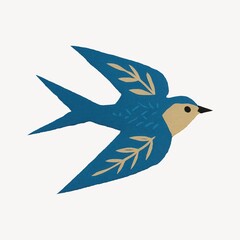 Naklejka premium Stylized blue bird illustration