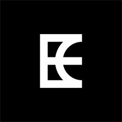 Obraz premium Interlocked E letters forming a link. Symbols of unity and technical logic.