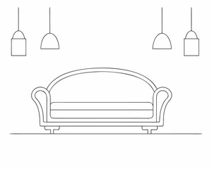 Simple Furniture Line Icon illustration on white background