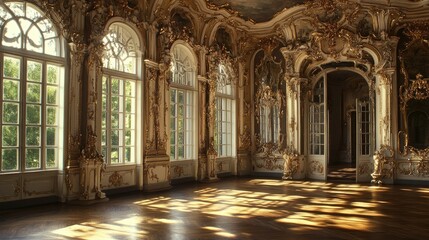 Fototapeta premium Ornate Ballroom bathed in Sunlight