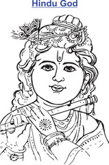 Naklejka premium Cute Little Lord Krishna