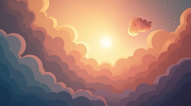 Sunrise sky with clouds - Powered by Adobe