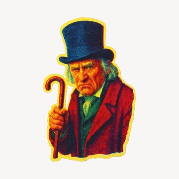 Vintage grumpy old man illustration