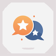 Abstract illustration of speech bubbles with stars for communication design