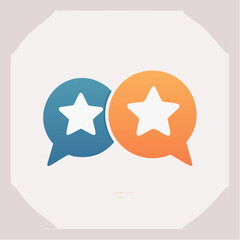 Abstract illustration of interconnected speech bubbles with star symbols