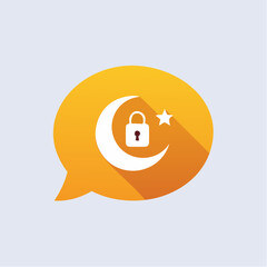 Islamic symbol with padlock concept illustration for security and protection